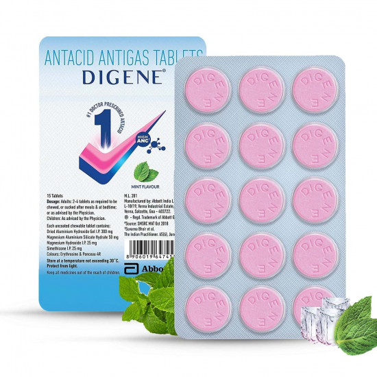 Digene Mint Flavour Chewable tablets (15)