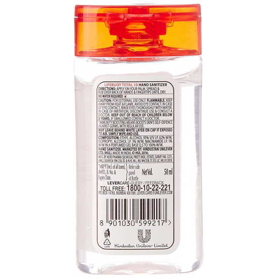 Lifebuoy Total 10 Hand Sanitizer, 50 ml